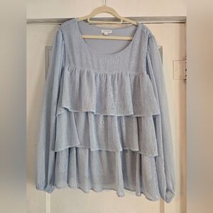 Chic Soul Light Blue Babydoll Top